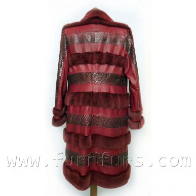 Red Mink Lamb and Python Coat