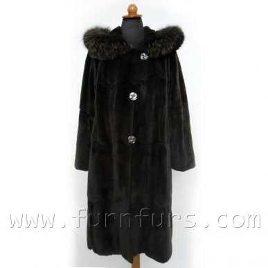 Hooded Weasel & Fox Fur Coat