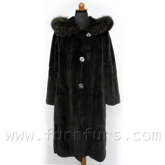 Hooded Weasel & Fox Fur Coat