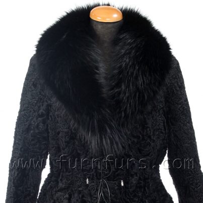 Black astrakhan fur jacket