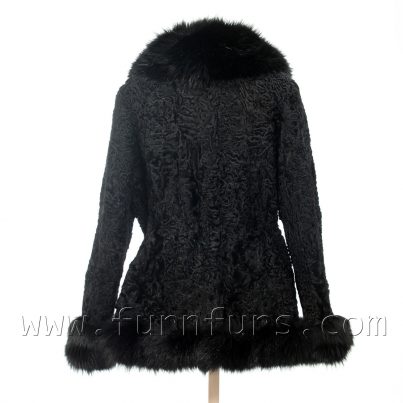 Black astrakhan fur jacket
