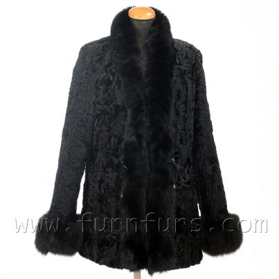 Astrakhan and fox fur jacket