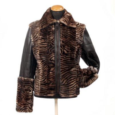 Mink fur & lamb leather jacket