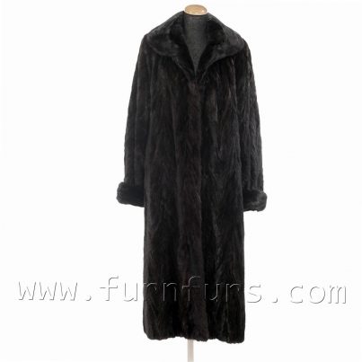 Long mink fur coat