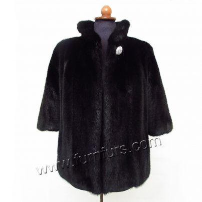 Black mink jacket 3/4 sleeves