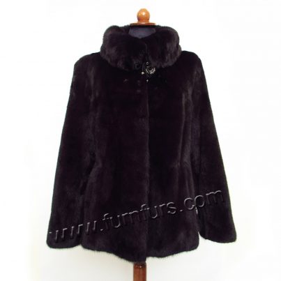 Dark mink fur saga jacket
