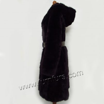 Dark mink slightly waisted coat