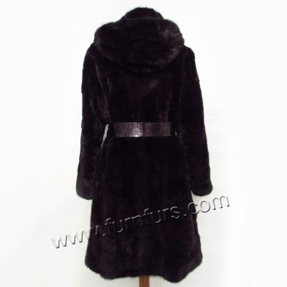 Dark mink slightly waisted coat