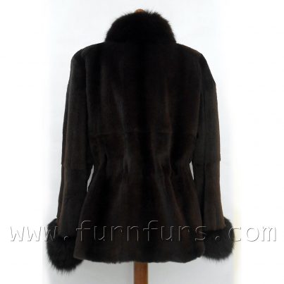 Weasel fur jacket with fox
