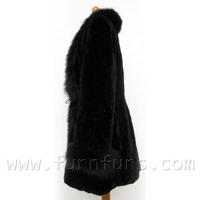 Sheared mink jacket with fox