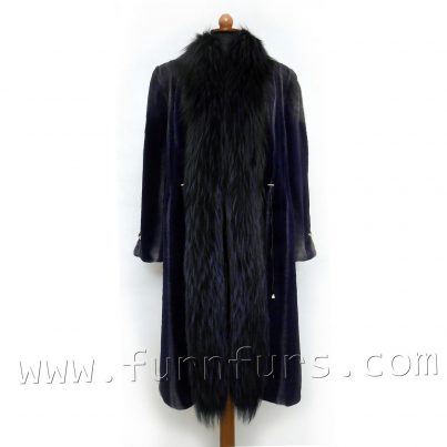 Saga sheared mink & fox fur coat