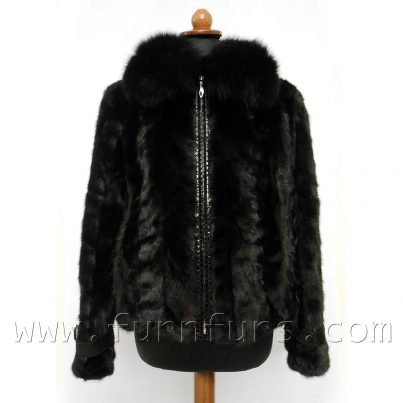 Mink fur jacket with fox