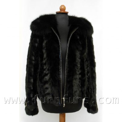 Mink fur jacket with fox