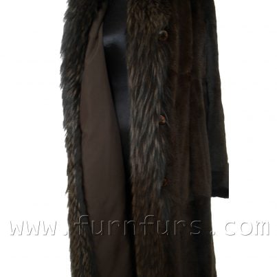 Weasel fur coat with fox