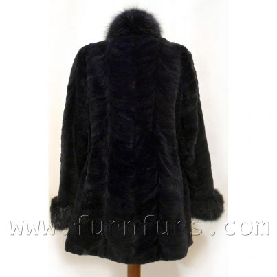 Sheared mink & fox fur jacket