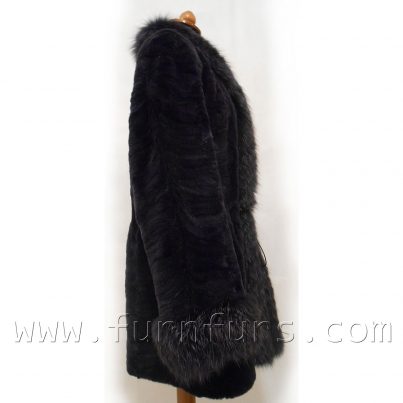 Sheared mink & fox fur jacket