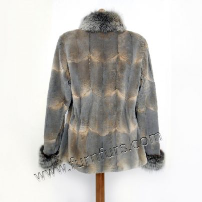 Musquash fur jacket with fox