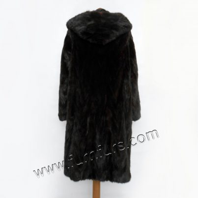 Sculptured hooded mink coat