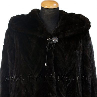 Hooded Mink Fur Semi-Coat