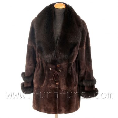 Sheared Musquash Fur Jacket