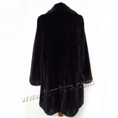 Straight line black mink fur coat