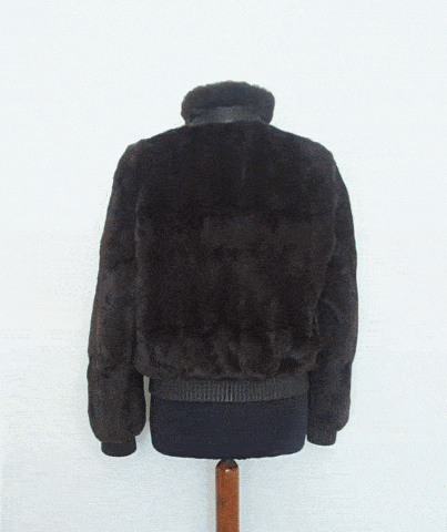 Petit gris fur & lamb leather jacket