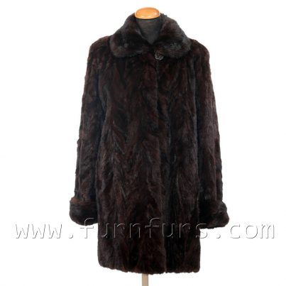 Mink fur semi-coat