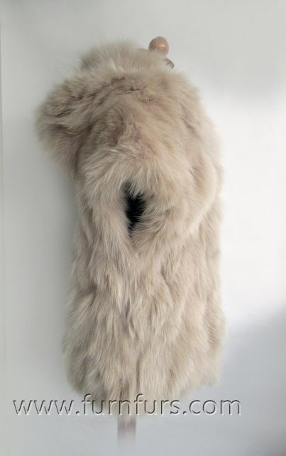 Fox fur vest with hood