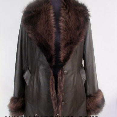 Lamb Leather Jacket with Raccoon Fur