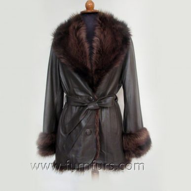 Lamb Leather Jacket with Raccoon Fur