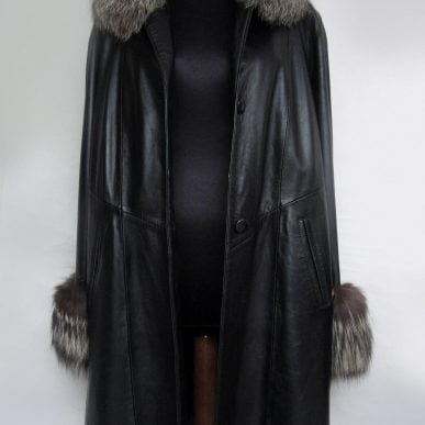 Lamb Leather Coat with Fox Fur