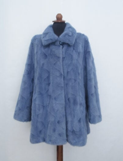 Blue mink fur coat