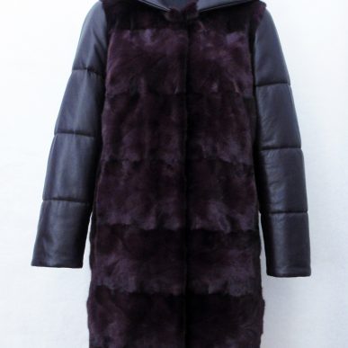 Mink Fur and Lamb Leather Semi Coat