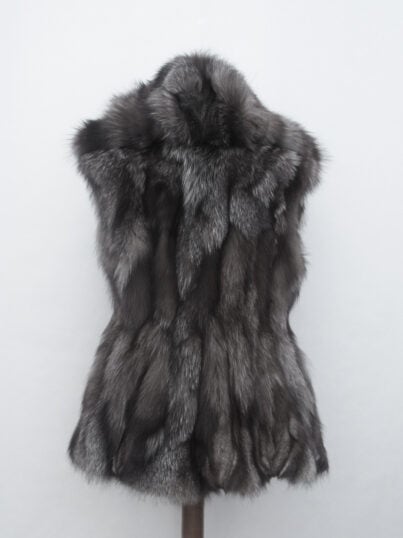 Hooded blue frost fox vest