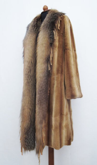 Weasel and fox fur coat