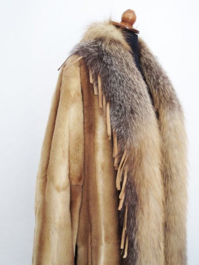 Weasel and fox fur coat