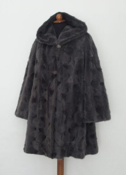 Hooded mink fur jacket
