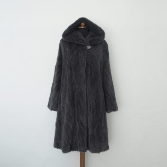 Hooded Mink Fur Coat