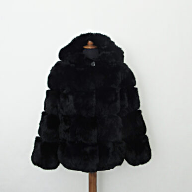 Hooded Rabbit Fur Jacket