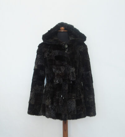 Hooded mink fur jacket