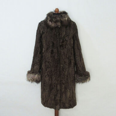 SWAKARA Astrakhan Fur Semi Coat