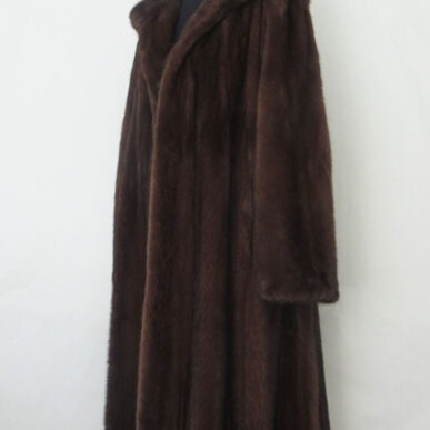 Hooded mink fur coat